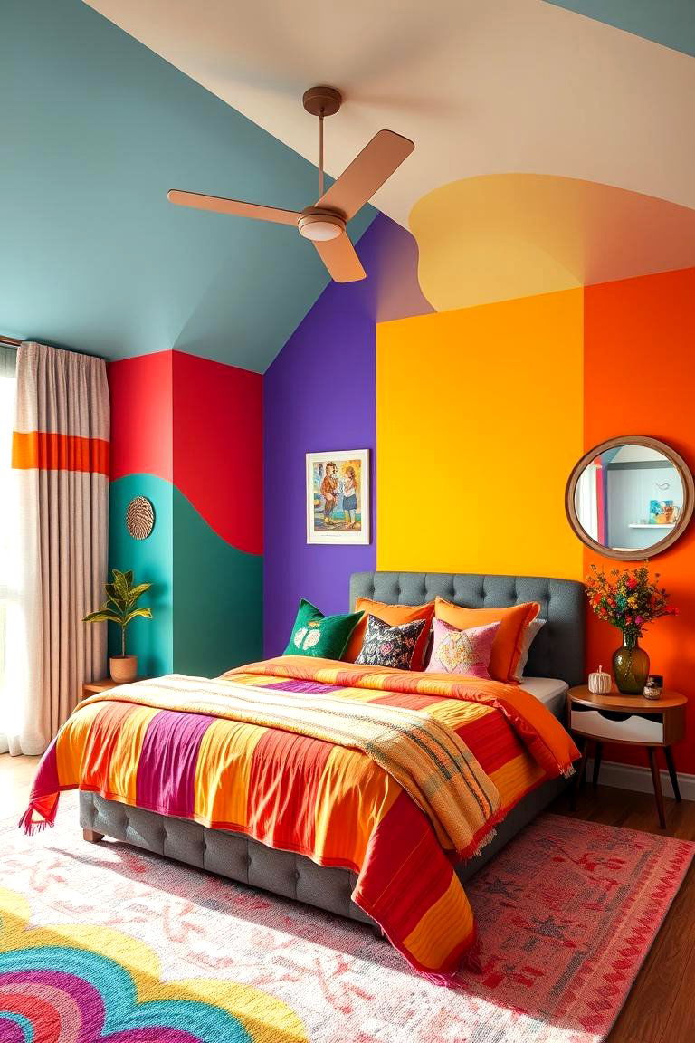 Ultimate Rainbow Ambiance - 24 Rainbow Bedroom Ideas