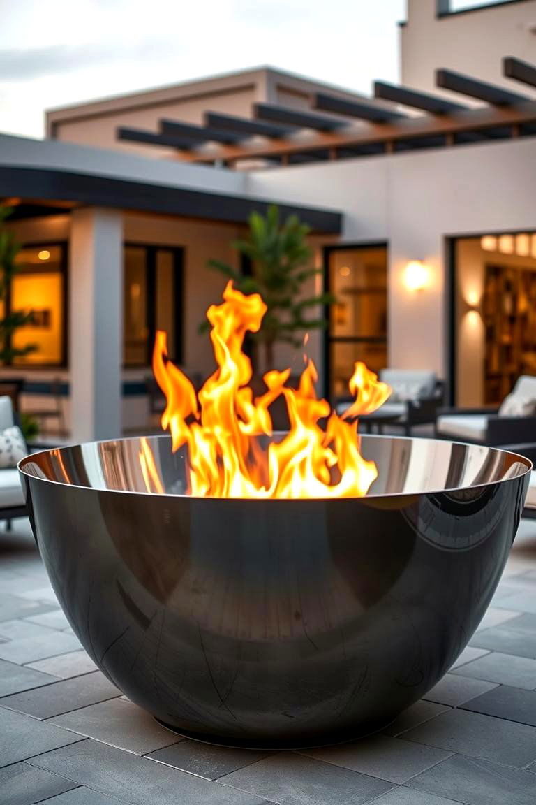 Ultra Modern Stainless Steel Fire Pit - 24 Metal Fire Pit Ideas