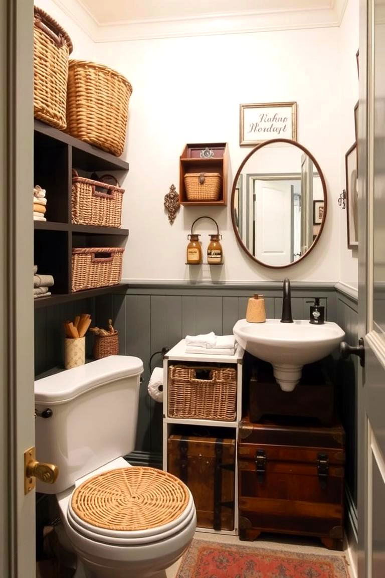 Unconventional Storage Solutions - 24 Eclectic Powder Room Ideas