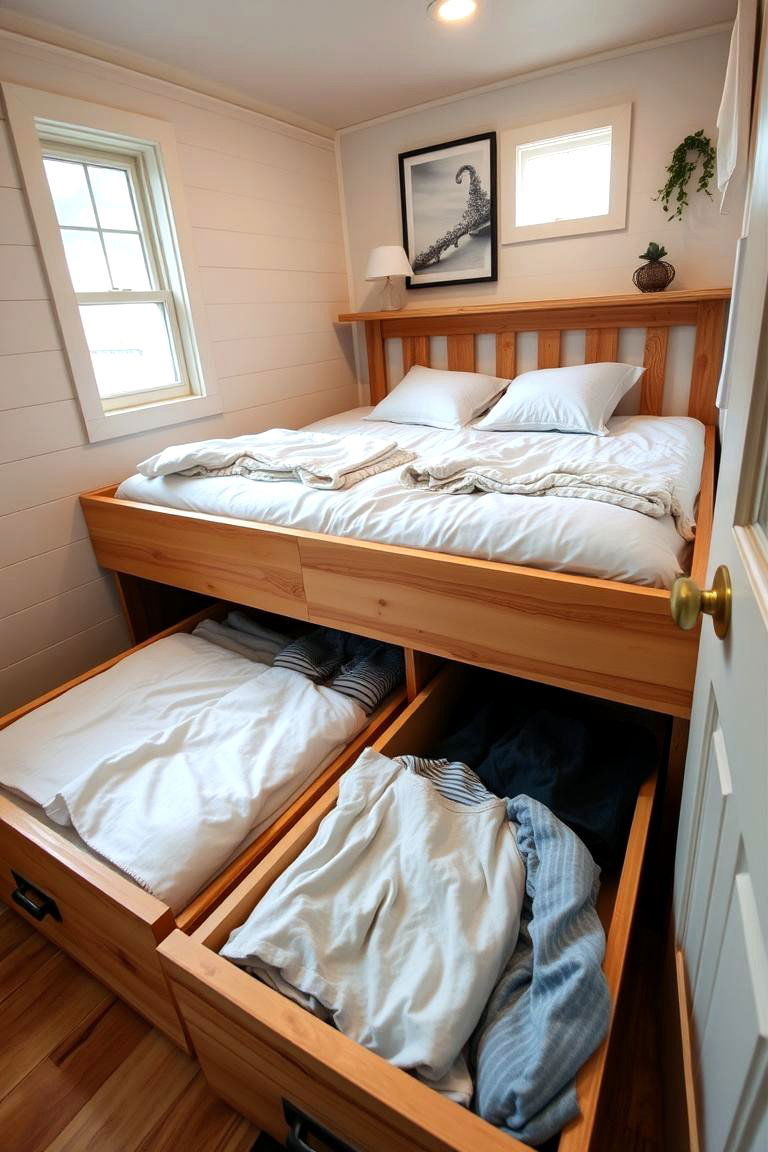 Under Bed Drawer Systems - 24 Tiny House Storage Ideas