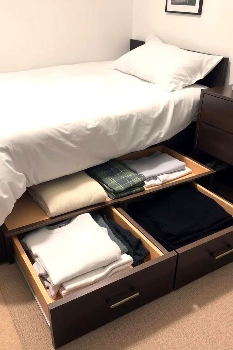 Under Bed Storage Drawers for Out of Sight Organization - 24 Small Apartment Ideas for Guys
