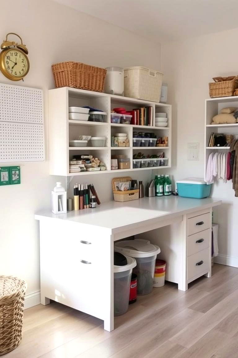 Under Bench Storage Solutions - 24 Craft Room Organization Ideas