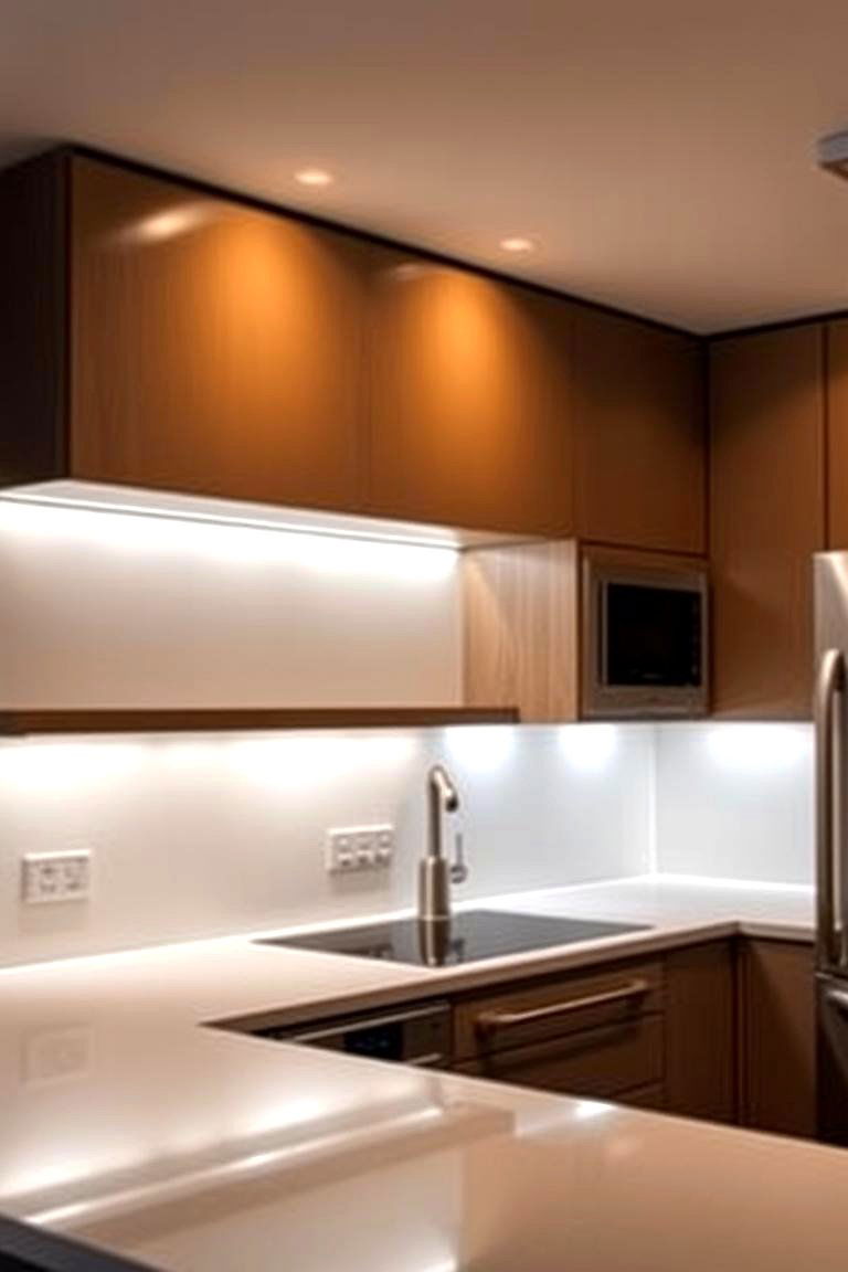 Under Cabinet Illumination - 24 Kitchen Track Lighting Ideas