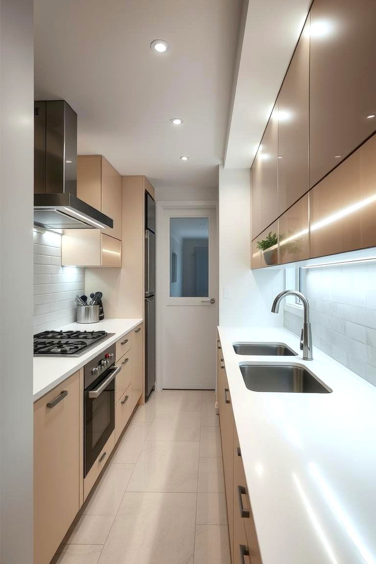 Under Cabinet Illumination - 24 Galley Kitchen Ideas