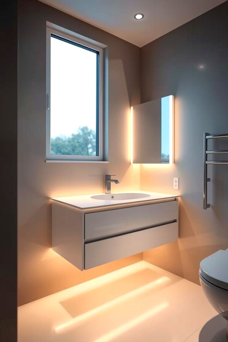 Under Cabinet Lighting - 24 Windowless Bathroom Ideas