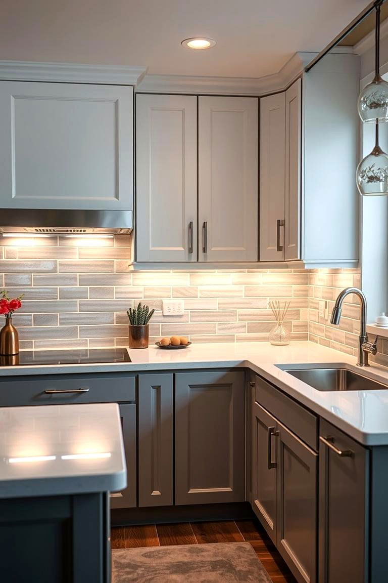Under Cabinet Lighting for Ambiance and Functionality - 24 l shaped kitchen ideas