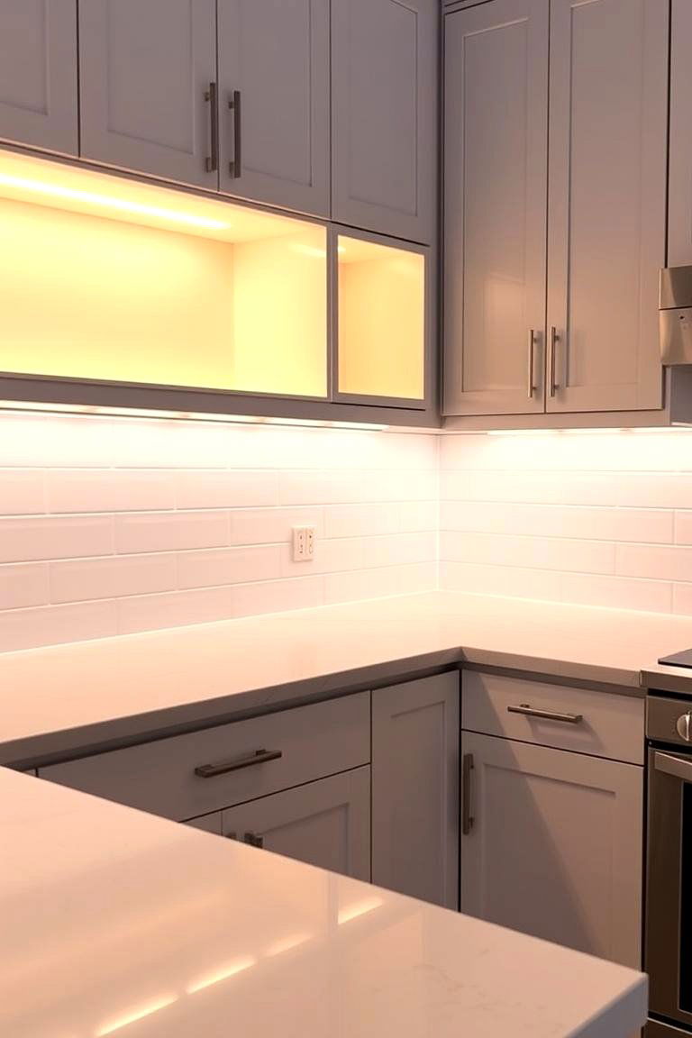 Under Cabinet Lighting for Enhanced Ambiance - 24 Grey and White Kitchen Designs