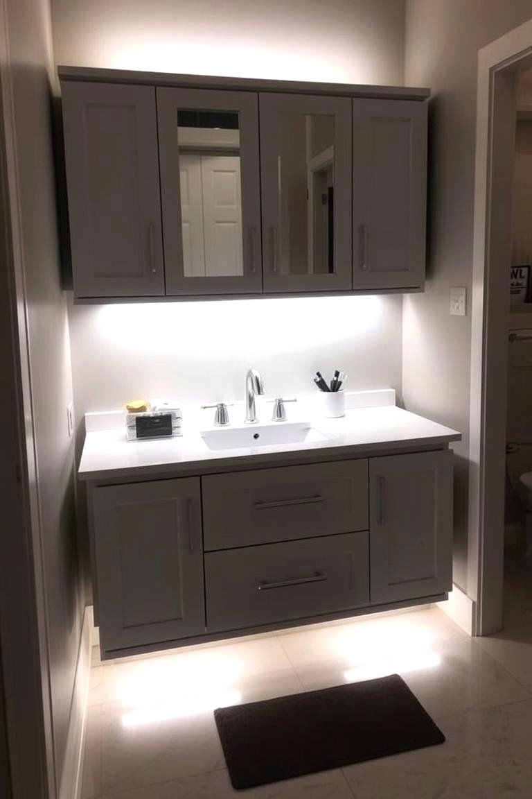 Under Cabinet Lighting for Soft Glow - 24 Bathroom Lighting Ideas