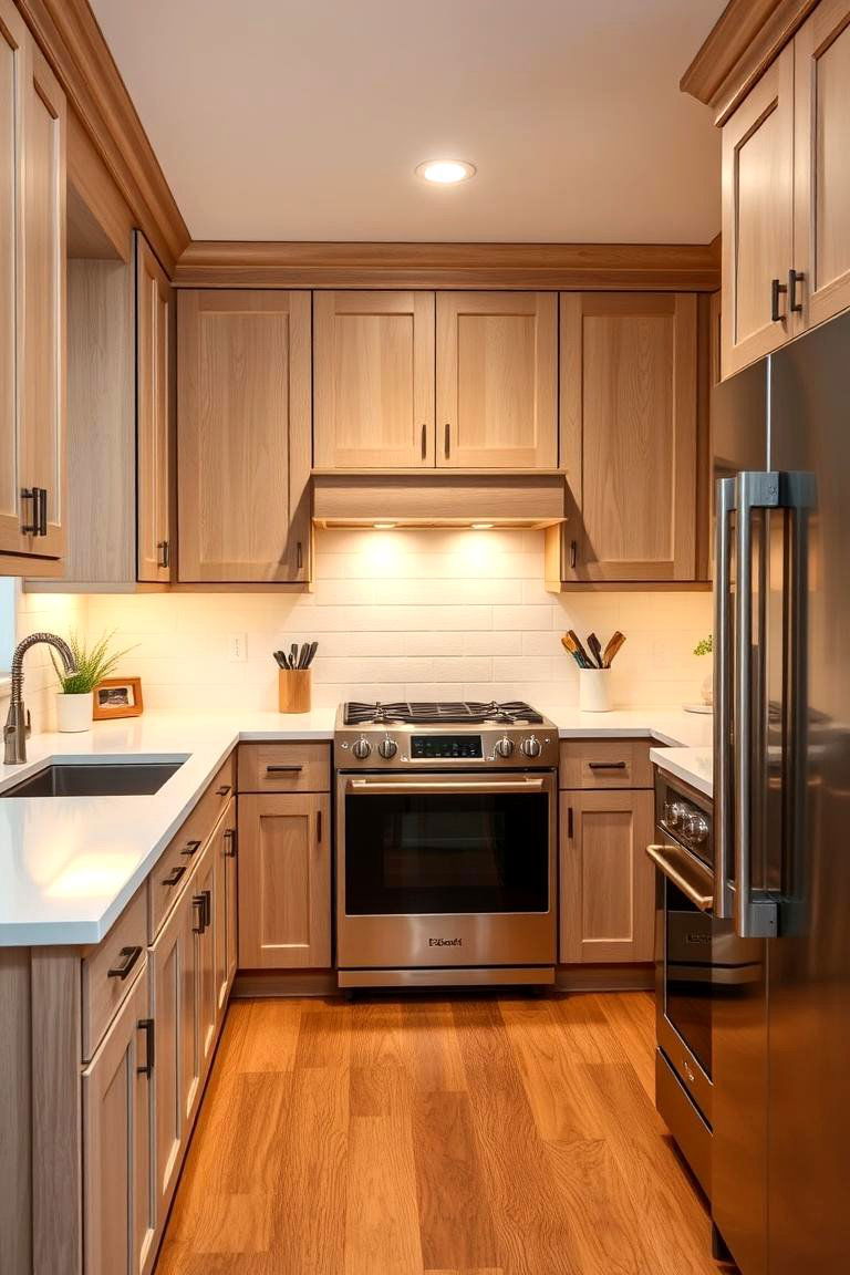 Under Cabinet Lighting for White Oak - 24 Kitchens With White Oak Cabinets