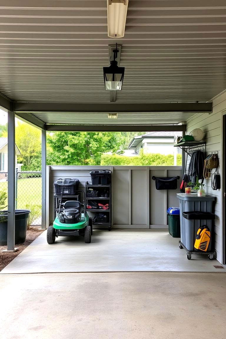Under Carport Storage - 24 Lawn Mower Storage Ideas