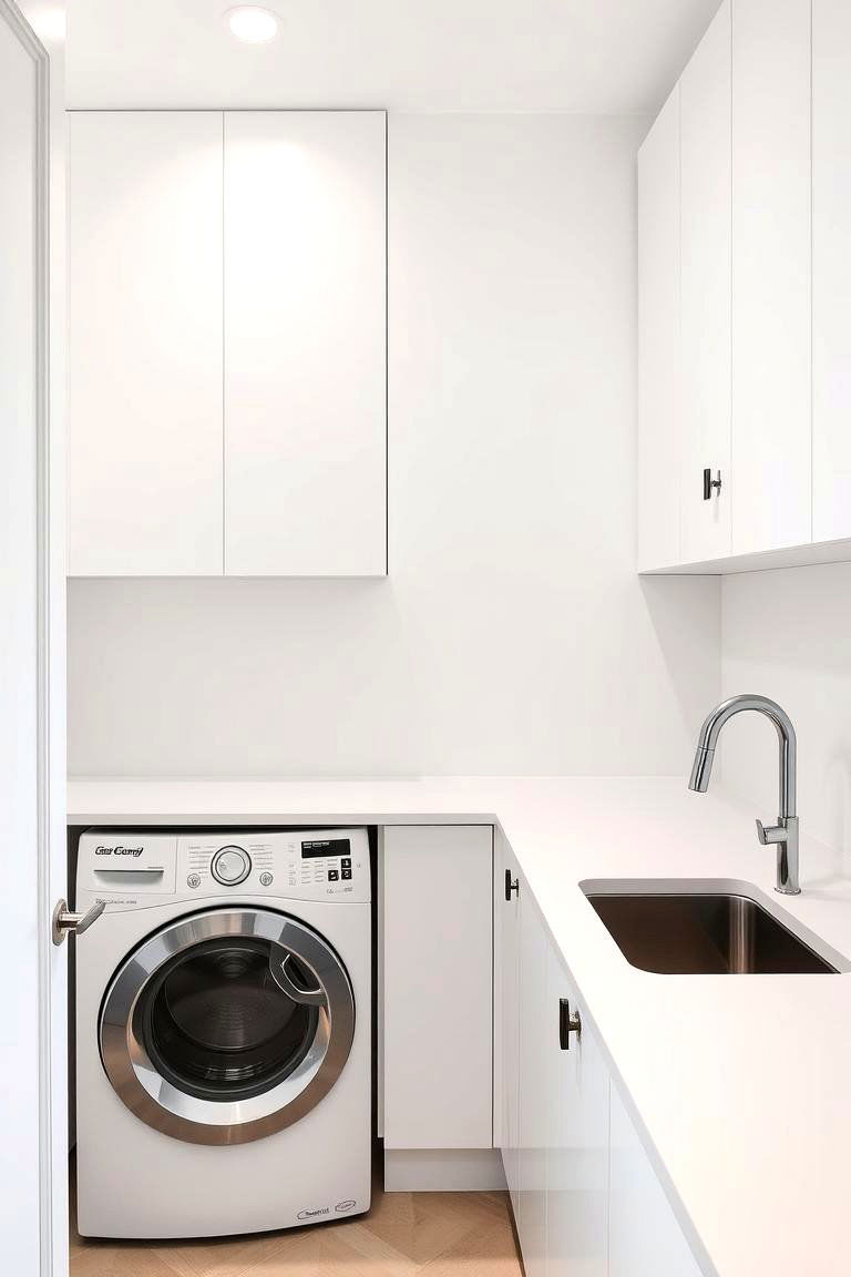Under Counter Simplicity - 24 Laundry Room Sink Ideas