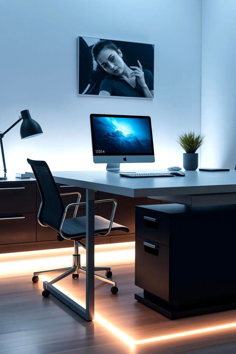 Under Desk Light Innovations - 24 Home Office Lighting Ideas