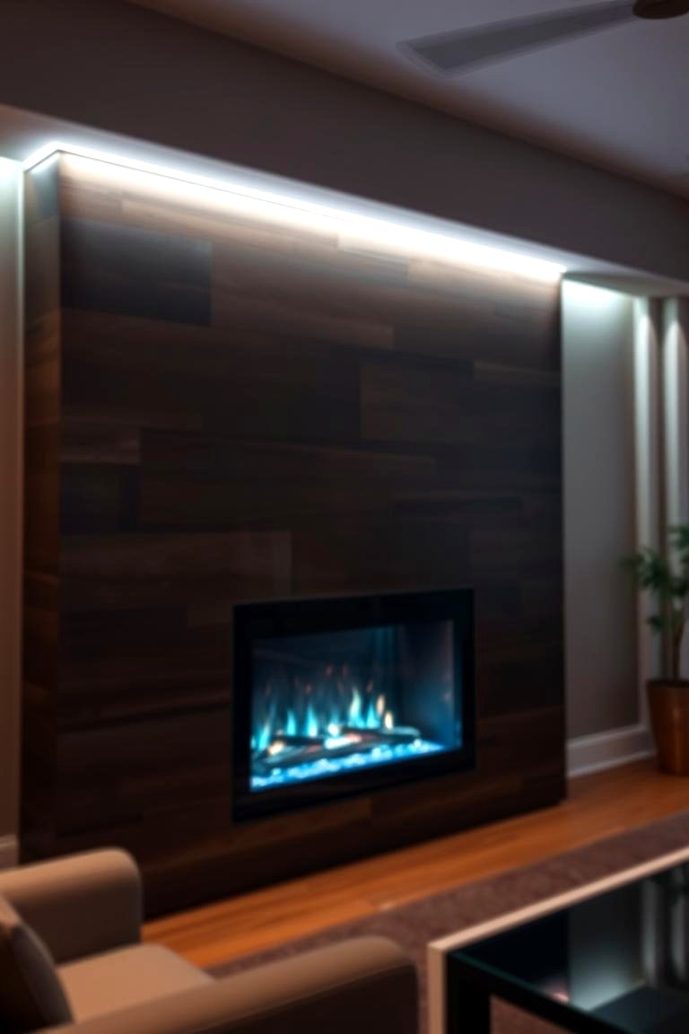 Under Mantel LED Strips - 24 Fireplace Mantel Lighting Ideas