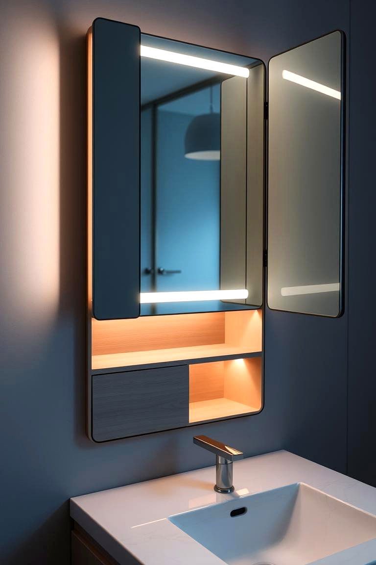 Under Mirror Hidden Compartments - 24 vanity organization ideas
