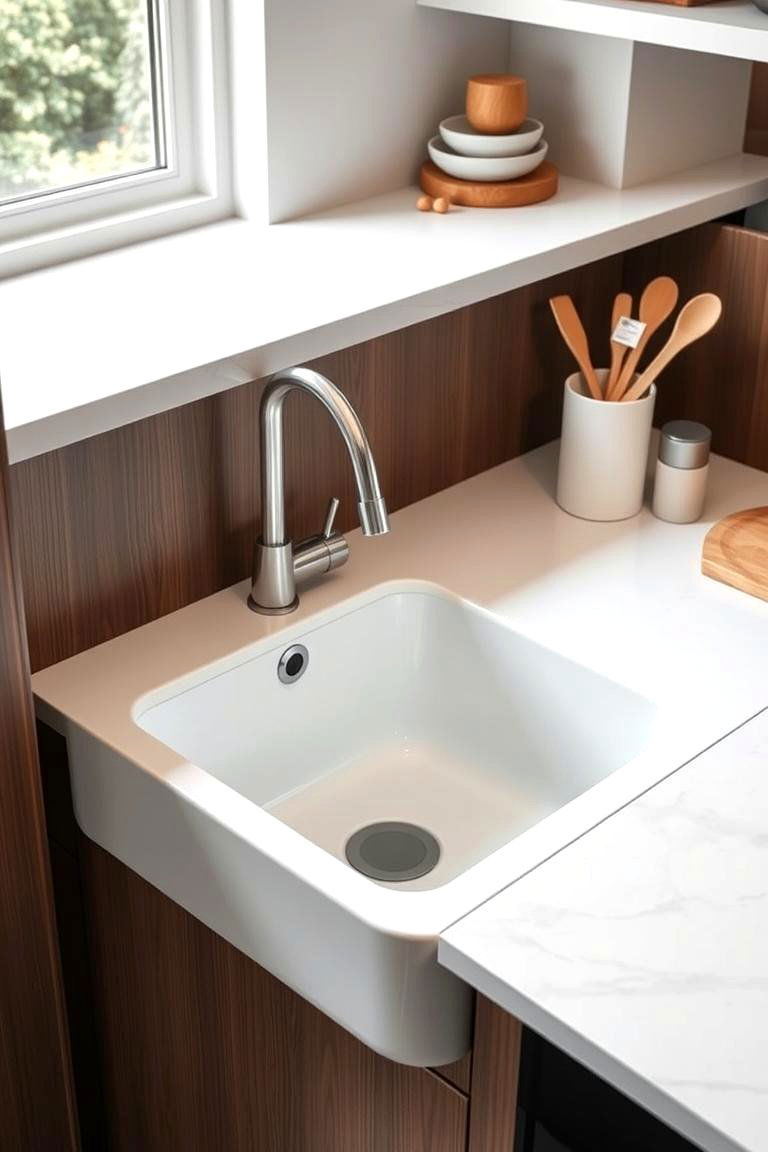 Under Mount Seamless Corner Sink - 24 Corner Kitchen Sink Ideas