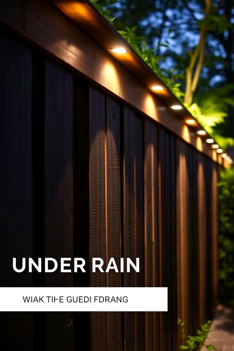 Under Rail Fence Lighting - 24 Fence Lighting Ideas