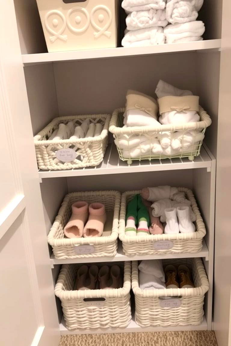 Under Shelf Baskets - 24 Nursery Closet Ideas