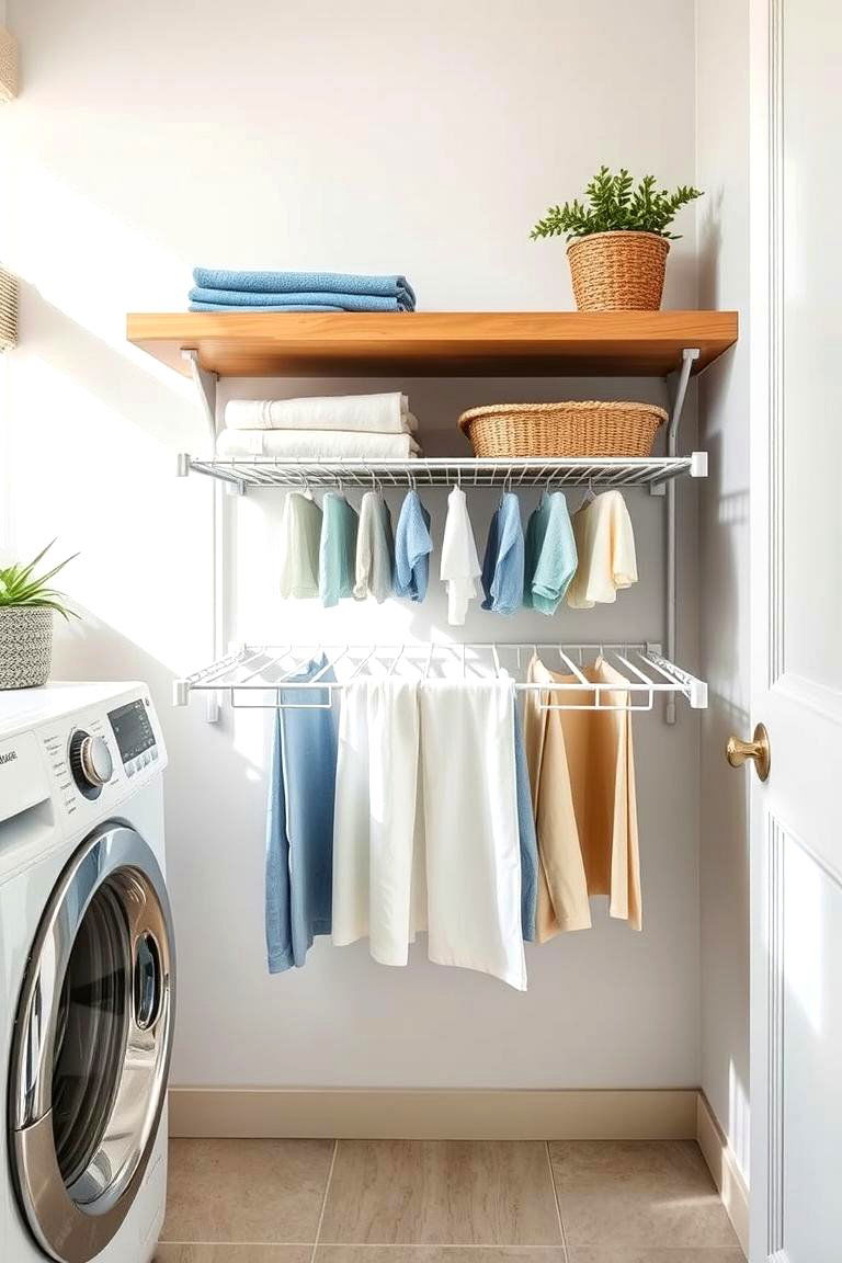 Under Shelf Drying Rack - 24 Laundry Room Drying Rack Ideas