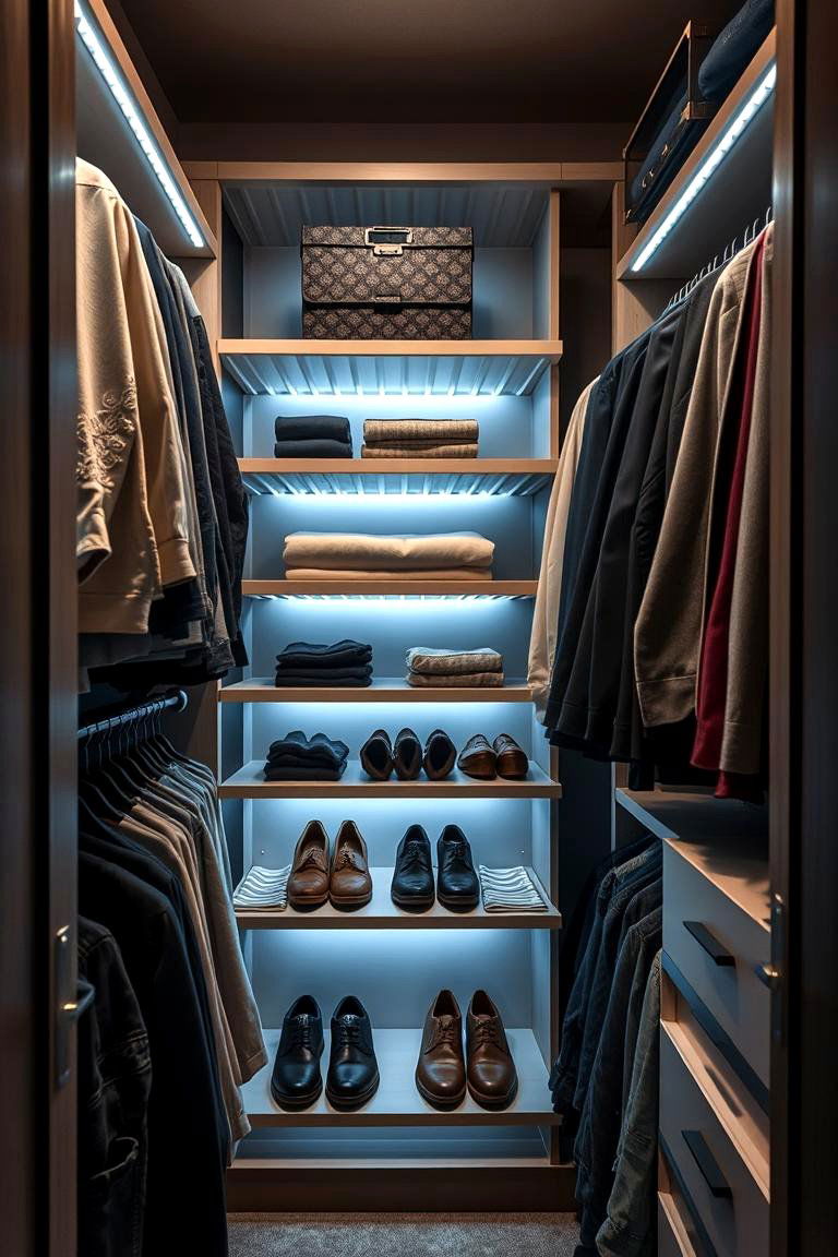 Under Shelf Lighting for Enhanced Visibility - 24 Closet Lighting Ideas