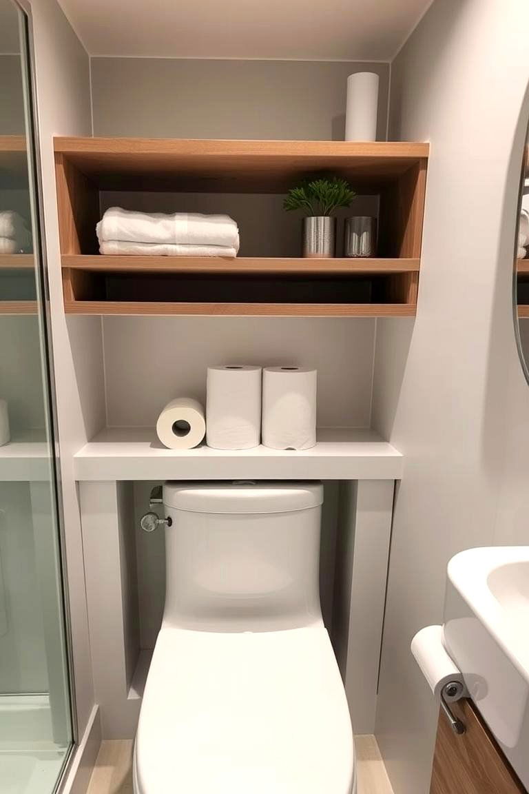 Under Shelf Storage - 24 Toilet Paper Storage Ideas