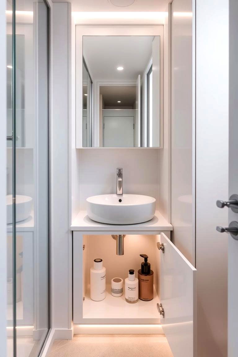 Under Sink Cabinets - 24 Small Bathroom Storage Ideas