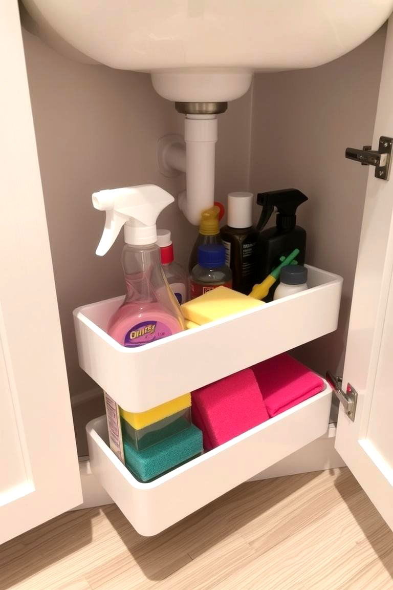 Under Sink Cabinets for Cleaning Supplies - 24 Laundry Room Cabinet Ideas