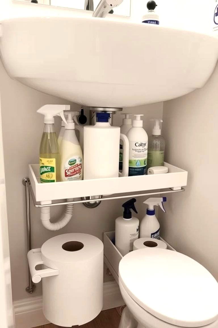 Under Sink Organizers for Hidden Storage - 24 Bathroom Cabinet Organizing Ideas