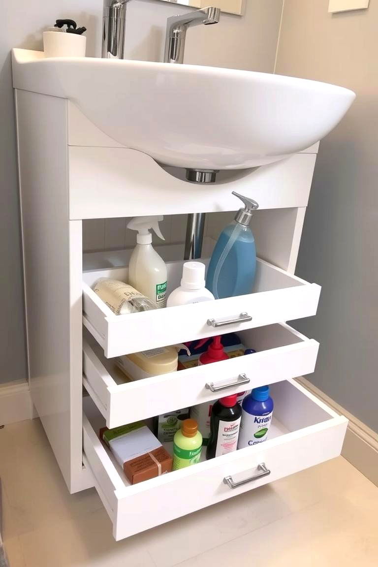 Under Sink Storage Drawers - 24 Shower Storage Ideas