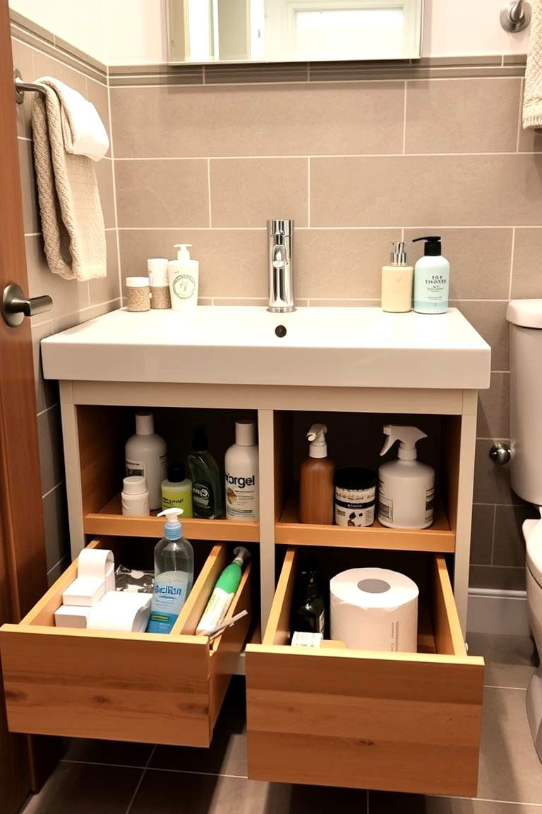 Under Sink Storage - 24 Bathroom Storage Ideas