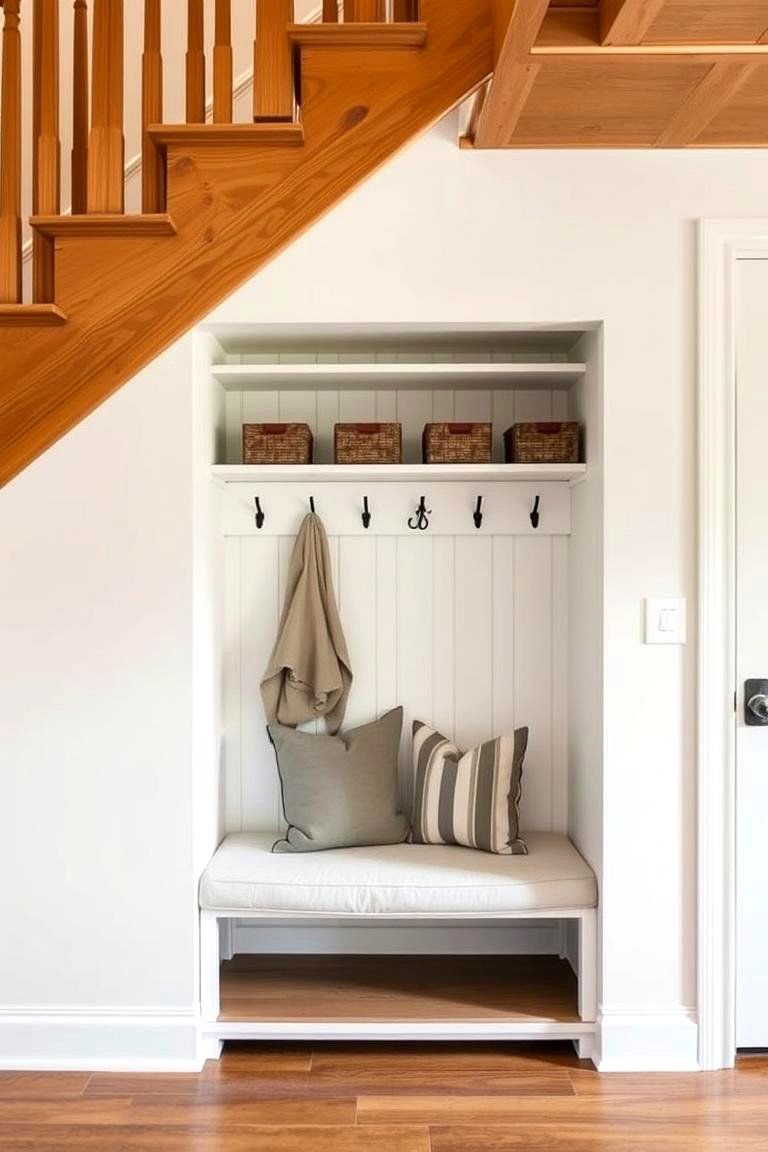 Under Stair Mudroom Nook - 24 Mudroom Storage Ideas
