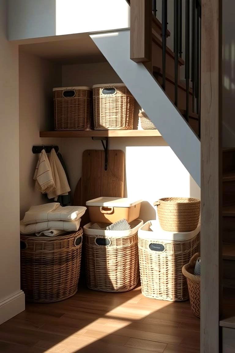 Under stair Laundry Storage - 24 Laundry Basket Storage Ideas
