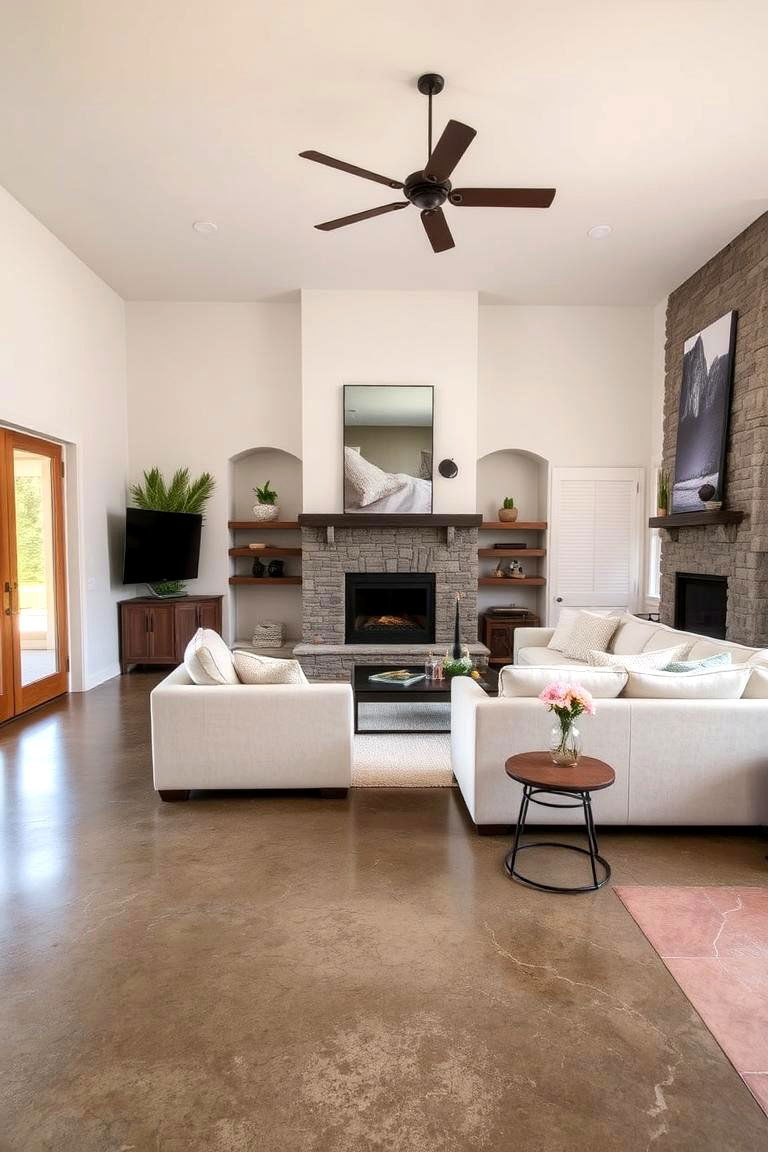 Underfloor Comfort - 24 Rustic Concrete Floor Living Room Ideas