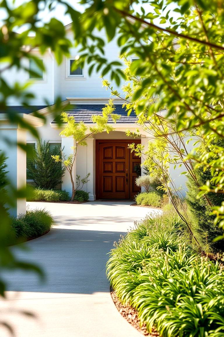 Understated Greenery - 24 driveway entrance ideas