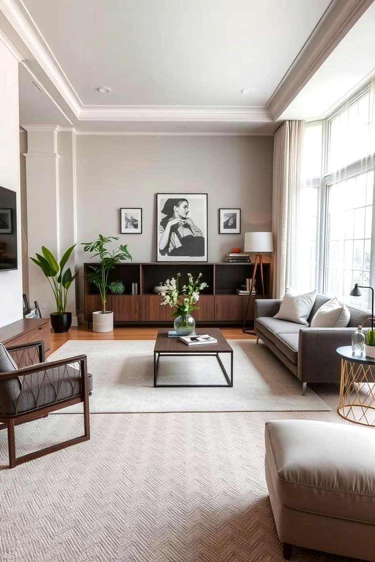 Understated Modern Carpet - 24 Living Room Carpet Ideas
