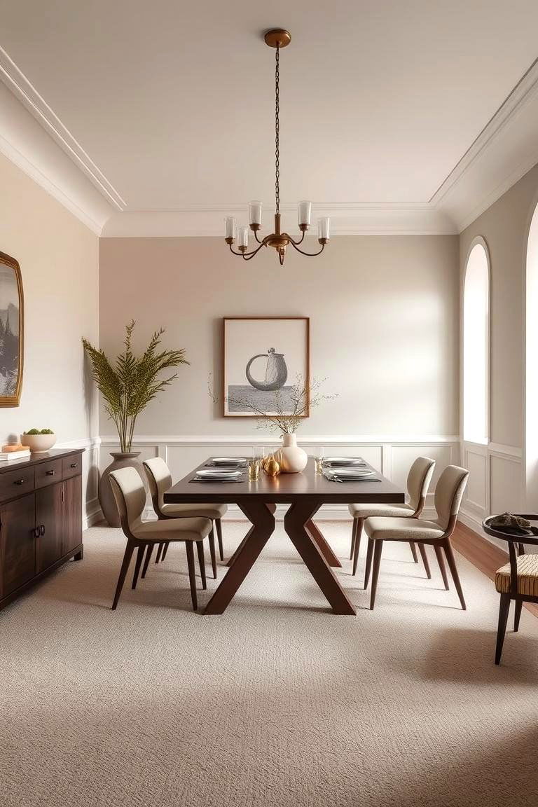 Understated Soft Tones - 24 Carpeted Dining Room Ideas