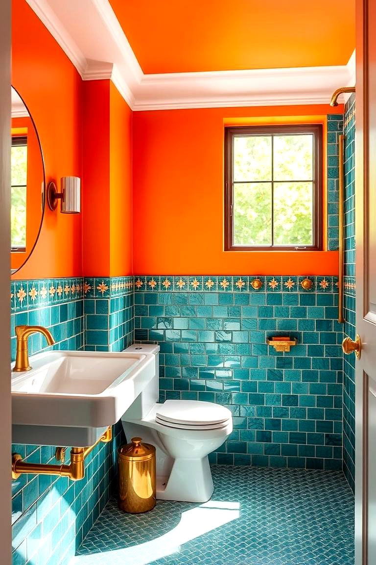 Unexpected Color Combinations - 24 Maximalist Bathroom Design Ideas