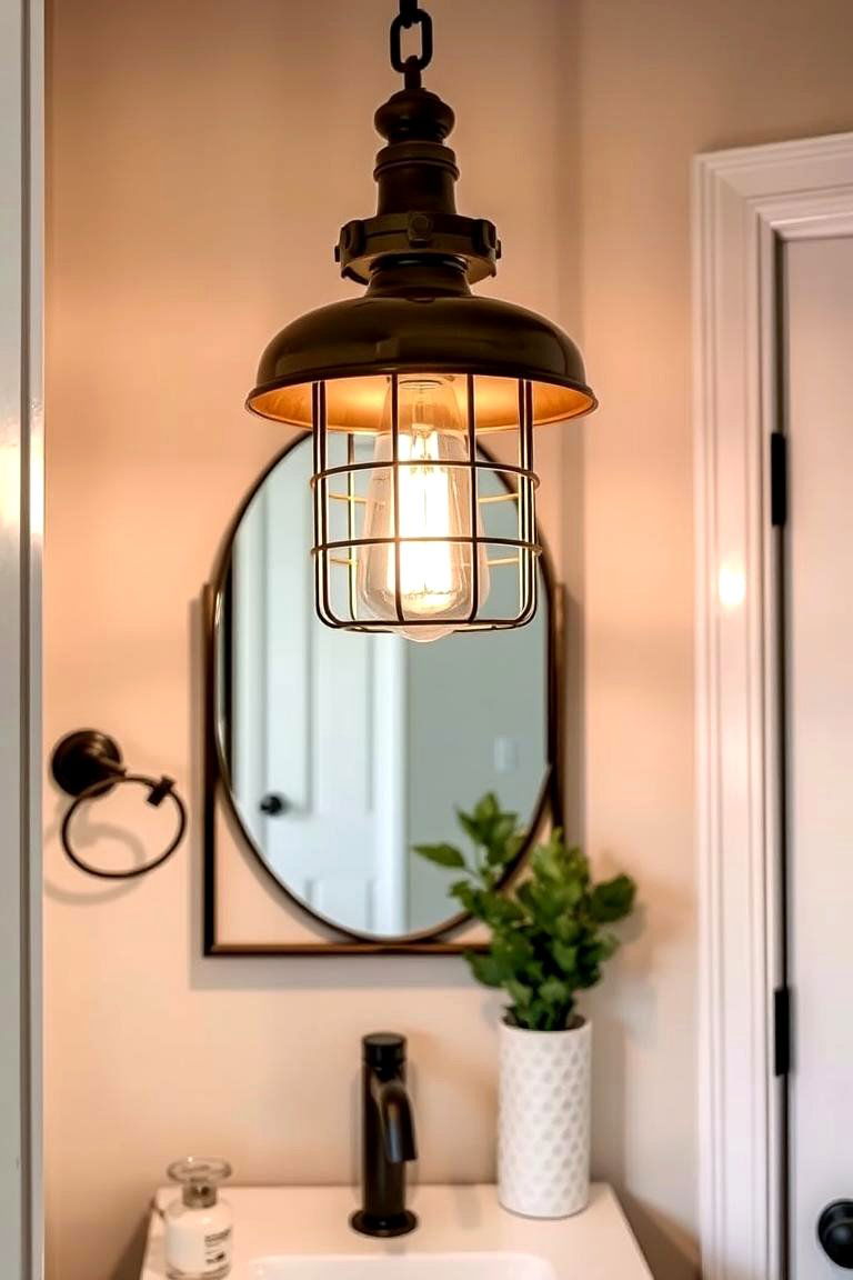 Unexpected Lighting Fixtures for Style - 24 Eclectic Powder Room Ideas