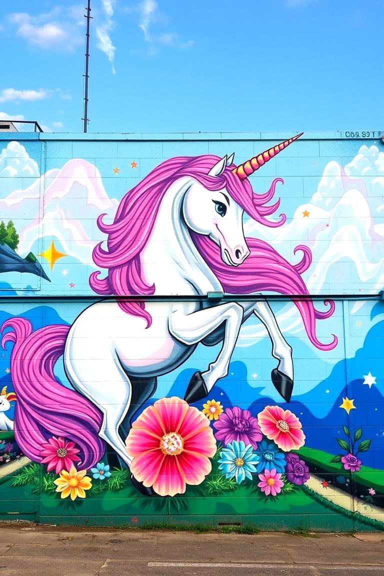 Unicorn Art Murals - 24 Unicorn Bedroom Ideas