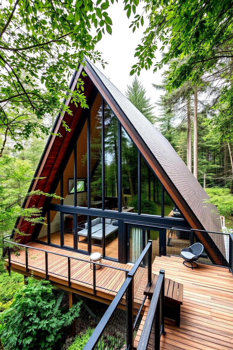 Unique Architectural Design - 24 a Frame House With Balcony