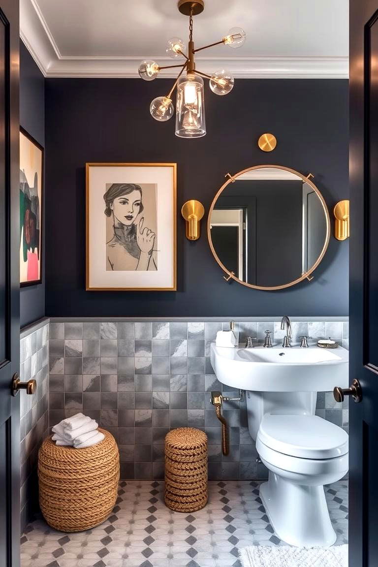 Unique Artistic Touches - 24 Modern Bathroom Ideas