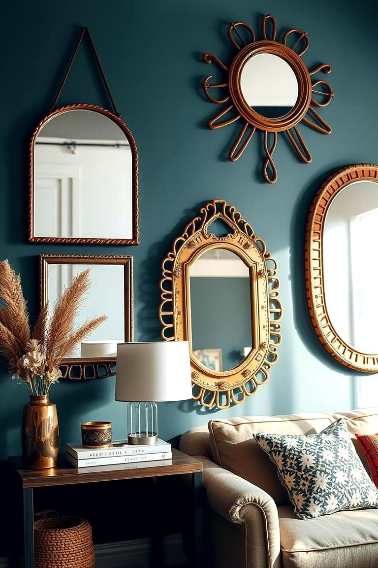 Unique Boho inspired Mirrors - 24 Boho Living Room Ideas