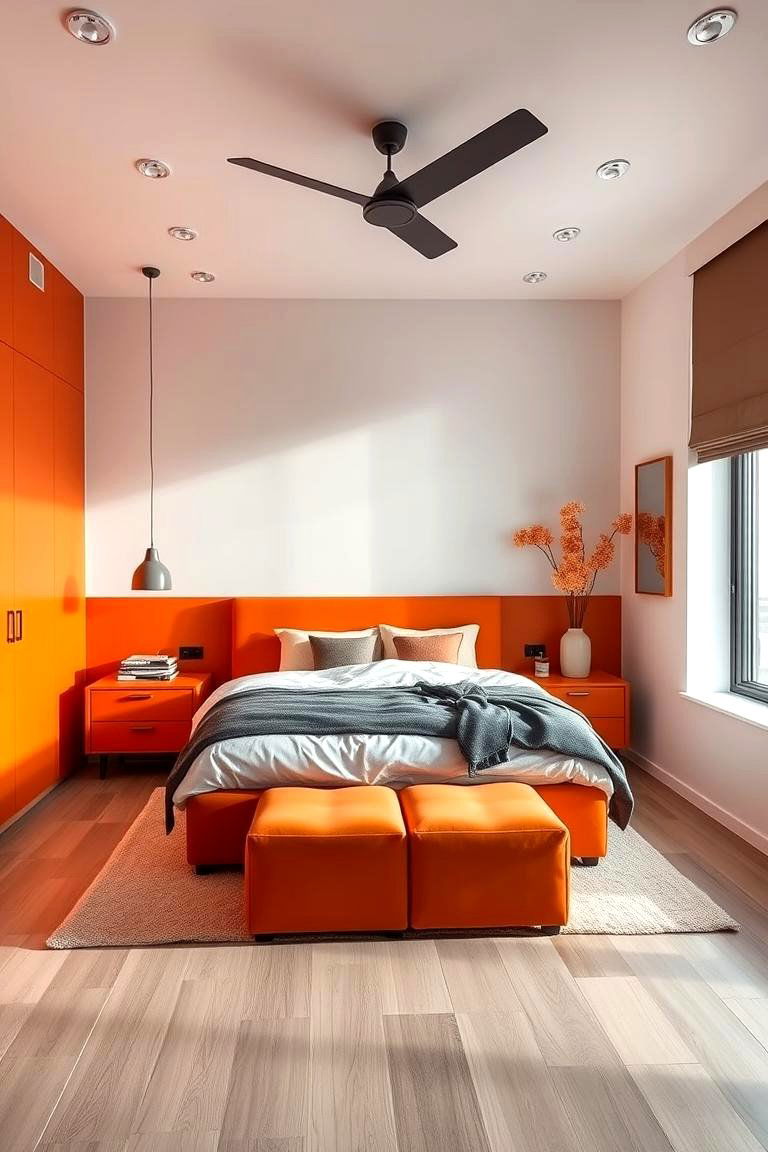 Unique Burnt Orange Statement Furniture - 24 Burnt Orange Bedroom Ideas