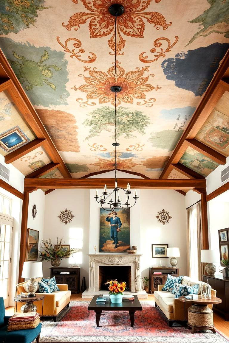 Unique Ceiling Statements - 24 Black Boho Living Room Ideas