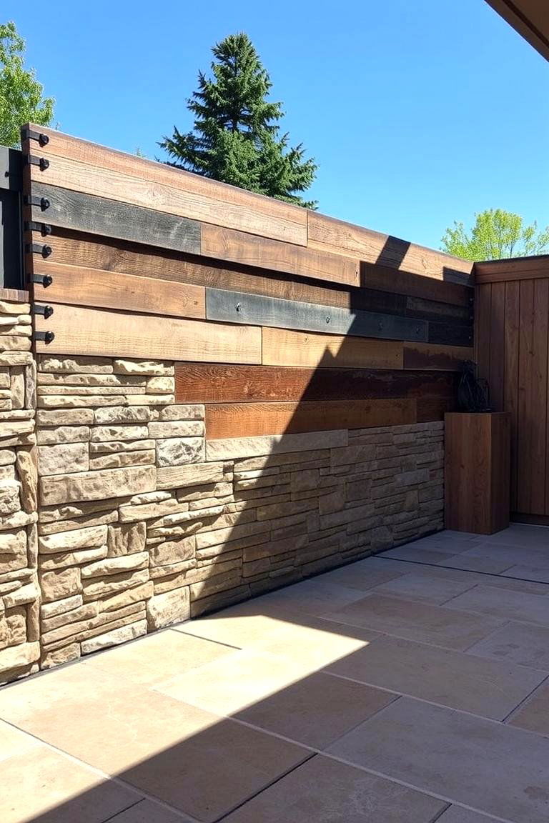 Unique Combination Wall - 24 Patio Wall Ideas
