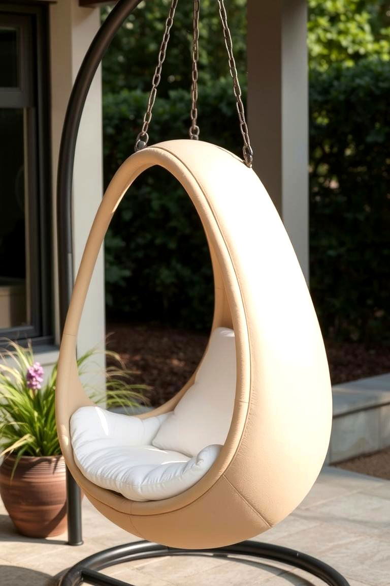 Unique Hanging Egg Chair - 24 Patio Furniture Ideas