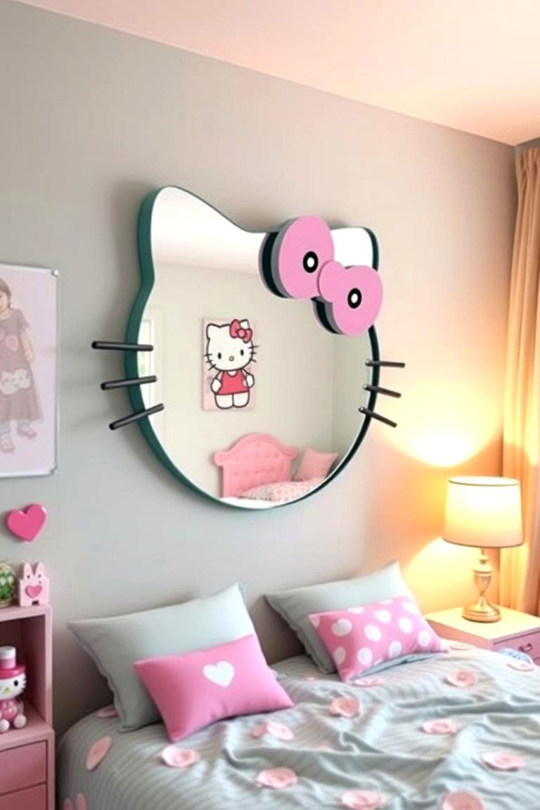 Unique Hello Kitty Shaped Mirror - 24 Hello Kitty Bedroom Ideas