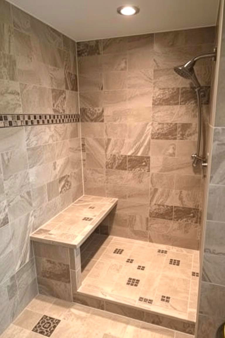 Unique L Shaped Shower Bench - 24 Shower Bench Ideas