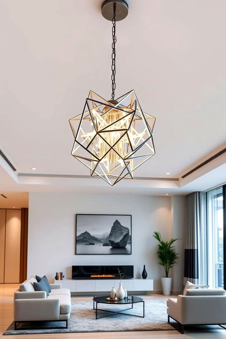 Unique Lighting Fixtures - 24 Eclectic Living Room Ideas