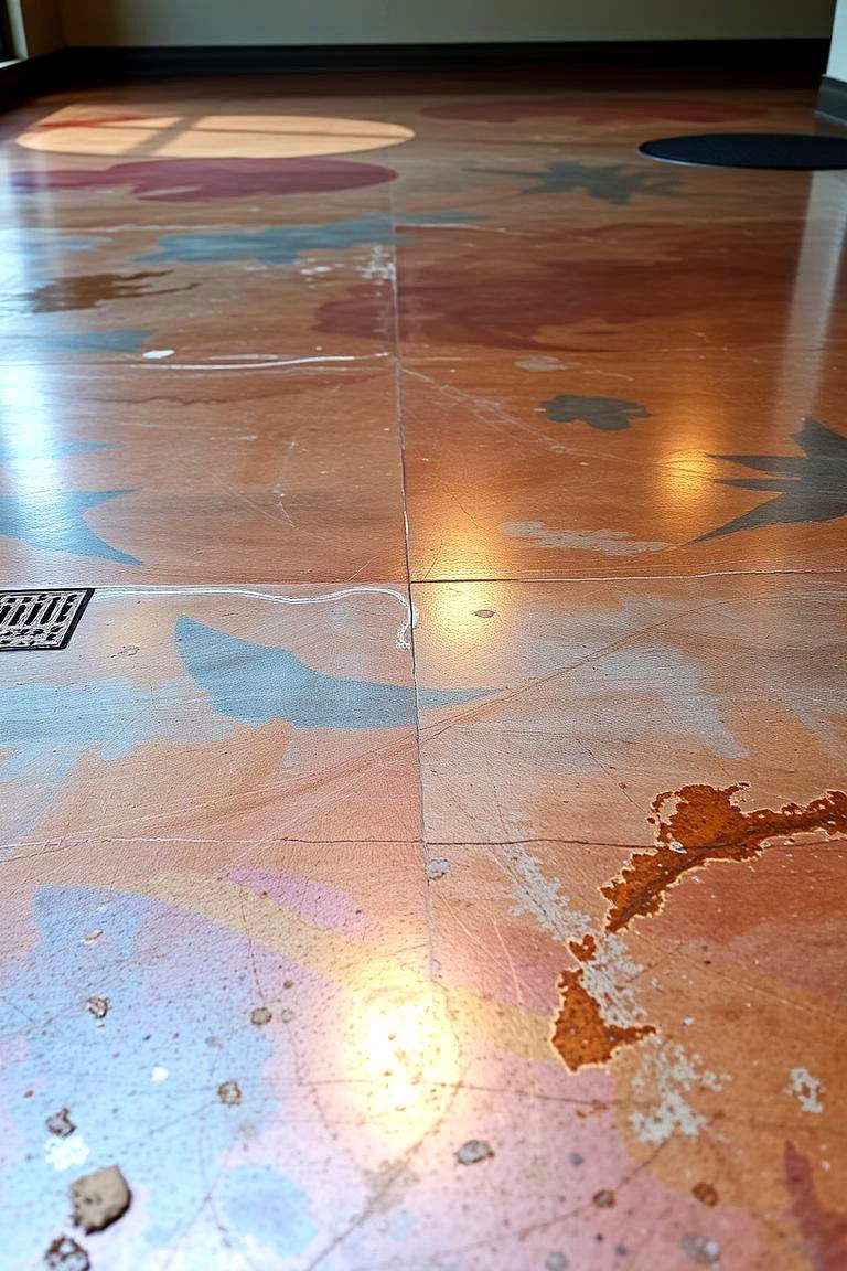 Unique Metallic Stained Concrete Floors - 24 Stained Concrete Floors