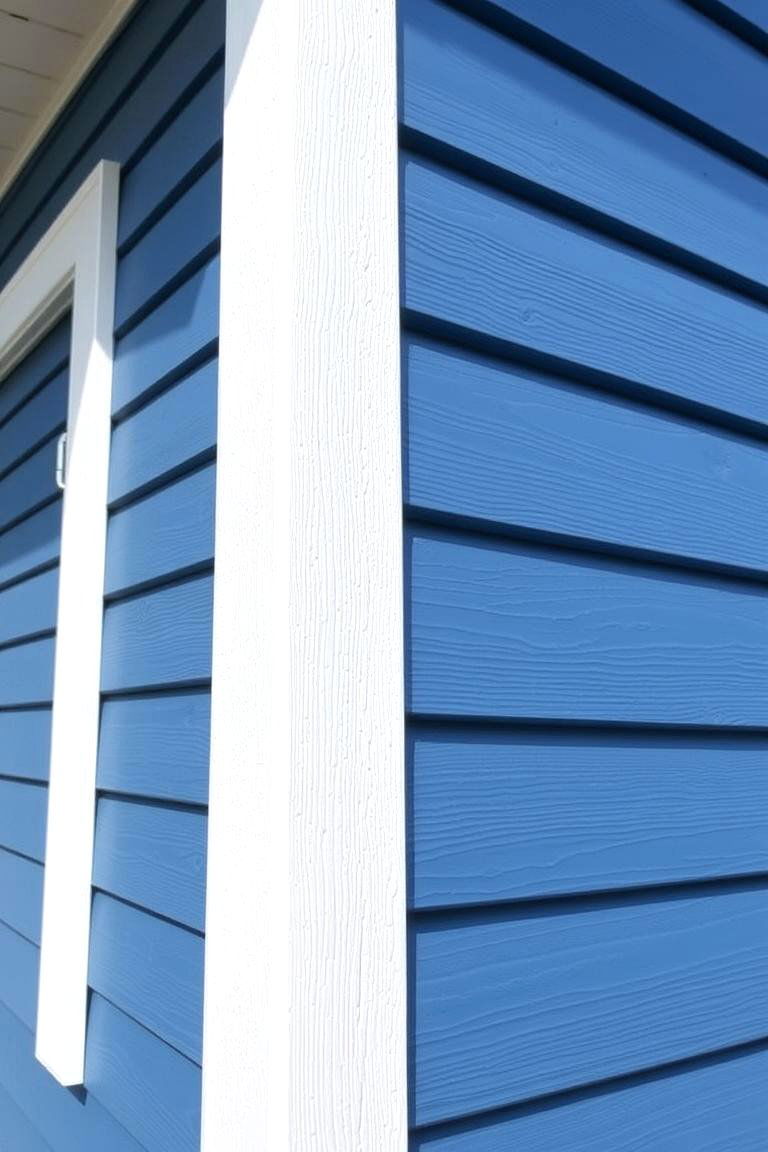 Unique Texture and Detail - 24 Blue House Siding With White Trim